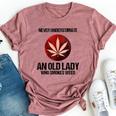 Cannabis Old Lady Smokes Weed Stoner Grandma Bella Canvas T-shirt Heather Mauve