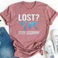Geography Teacher Lost Study Geography Bella Canvas T-shirt Heather Mauve
