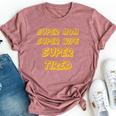 Nerdy Super Mom Super Wife Super Tired Mother Yellow Bella Canvas T-shirt Heather Mauve