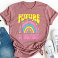 Future Stablehand Bright Retro Rainbow Occupation Bella Canvas T-shirt Heather Mauve