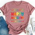 Gay Christmas Lgbt Happy Holigays Ugly Rainbow Party Bella Canvas T-shirt Heather Mauve