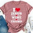 Love Jesus Wine Trump Religious Christian Faith Mom Bella Canvas T-shirt Heather Mauve