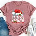 Nana Claus Christmas Lights Santa Hat Pajama Family Matching Bella Canvas T-shirt Heather Mauve