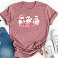 Pink Christmas Snowman Groovy Chillin With My Snowmies Pjs Bella Canvas T-shirt Heather Mauve