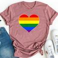 Pride Heart Novelty Pride Rainbow Heart Bella Canvas T-shirt Heather Mauve