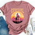 Rodeo Western Country Southern Cowgirl Hat Cowgirl Bella Canvas T-shirt Heather Mauve