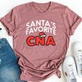 Santas Favorite Cna Medical Christmas Girl Nurse Pj Bella Canvas T-shirt Heather Mauve
