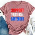 Support Your Local Bartender Beer Liquor Shots And Wine Bella Canvas T-shirt Heather Mauve