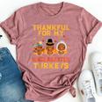 Thankful For My Kindergarten Turkeys Thanksgiving Teacher Bella Canvas T-shirt Heather Mauve