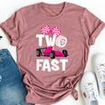 Two Fast Vintage Car Birthday Theme 2Nd Birthday Outfit Girl Bella Canvas T-shirt Heather Mauve