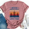 Never Underestimate An Old Woman Who Loves Yoga Lover Bella Canvas T-shirt Heather Mauve