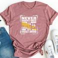 Never Underestimate Woman Courage And Her Basset Hound Bella Canvas T-shirt Heather Mauve