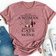 Never Underestimate A Woman Who Loves Cats And Wine Bella Canvas T-shirt Heather Mauve