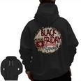 Black Shopping Friday Squad Leopard Buffalo Plaid Season Zip Up Hoodie Back Print