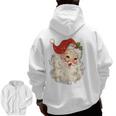 Pink Santa Retro Vintage Christmas Zip Up Hoodie Back Print