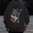 Cat Playing A Guitar Cats Lover Zip Up Hoodie Back Print