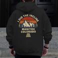 Manitou Colorado The Incline Hike I Did It Retro Sunset Zip Up Hoodie Back Print