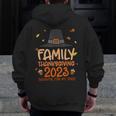 Pilgrim Hat Family Thanksgiving 2023 Thankful For My Tribe Zip Up Hoodie Back Print