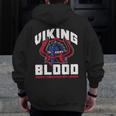 Viking Blood Runs Through My Veins Proud Norwegian Viking Zip Up Hoodie Back Print