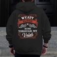 Wyatt Blood Runs Through My Veins Family Christmas Zip Up Hoodie Back Print
