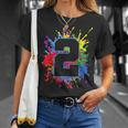 2Nd Birthday For Girls Boys 6 Paint Splashes Unisex T-Shirt Gifts for Her