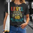 40Th Birthday 40 Year Old Men Level 40 Unlocked Video Gamer Unisex T-Shirt Gifts for Her