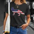 4Th Of July Coyote Graphic Patriotic Usa American Flag Unisex T-Shirt Gifts for Her