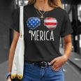 4Th Of July Shirt Merica Sunglasses All America Usa Flag_1 Unisex T-Shirt Gifts for Her