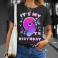 9Th Birthday Girl 9 Years Butterflies And Number 9 Unisex T-Shirt Gifts for Her