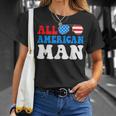 All American Man American Flag 4Th Of July Patriotic Unisex T-Shirt Gifts for Her