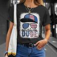American Dude 4Th Of July Usa Flag Glasses American Family Unisex T-Shirt Gifts for Her