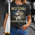 Best Corgi Dad Ever Ameican Flag Daddy Dog Lover Owner Unisex T-Shirt Gifts for Her