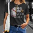 Best Dad Coach Ever Funny Baseball For Sport Lovers Fan Unisex T-Shirt Gifts for Her