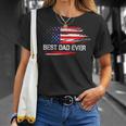 Best Dad Ever Us American Flag Dad Gifts Fathers Day Unisex T-Shirt Gifts for Her