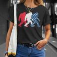 Bigfoot 4Th Of July Sasquatch American Flag Patriotic Usa Unisex T-Shirt Gifts for Her