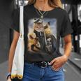 Biker Tabby Cat Riding Chopper Motorcycle Unisex T-Shirt Gifts for Her