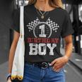 Birthday Boy 1 One Race Car 1St Birthday Racing Car Driver T-Shirt Gifts for Her