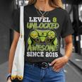 Birthday Boy Video Game Level 8 Unlocked Awesome Since 2015 Unisex T-Shirt Gifts for Her