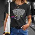 Bisexual Flag Elephant Lgbt Bi Pride Stuff Animal Unisex T-Shirt Gifts for Her