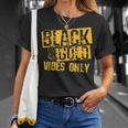 Black Gold Vibes Only Game Day Group High School Football T-Shirt Gifts for Her