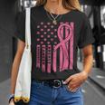 Breast Cancer Awareness Flag Usa Breast Cancer Warrior T-Shirt Gifts for Her
