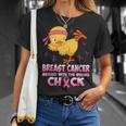 Breast Cancer Awareness Messed With The Wrongs Chick Funny Breast Cancer Awareness Funny Gifts Unisex T-Shirt Gifts for Her