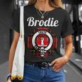 Brodie Clan Scottish Name Coat Of Arms Tartan Unisex T-Shirt Gifts for Her