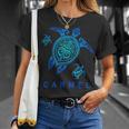 Carmel California Sea Blue Tribal Turtle T-Shirt Gifts for Her