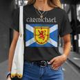 Carmichael Scottish Clan Name Gift Scotland Flag Festival Unisex T-Shirt Gifts for Her
