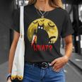 Cat What Murderous Black Cat Holding Knife Funny Halloween Unisex T-Shirt Gifts for Her