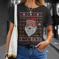 Christmas Let's Go Brandon Santa Claus Ugly Sweater T-Shirt Gifts for Her