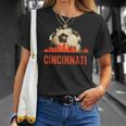 Cincinnati Soccer Queen City Skyline Futbol Fan T-Shirt Gifts for Her