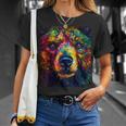 Colorful Grizzly Bear Closeup Unisex T-Shirt Gifts for Her