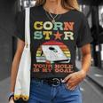 Corn Star Your Hole Is My Goal Vintage Cornhole Funny Player Unisex T-Shirt Gifts for Her